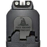 Fuck Around Find Out Slide Back Plate - S&W Smith & Wesson Back Plate Milspin Shield 