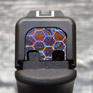 Moku Titanium Honeycomb Glock Slide Back Plate #6 (G17-G41, G45) Glock Slide Back Plate MILSPIN 