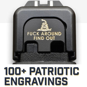 Milspin Patriotic & General Emblem Slide Back Plates (Over 100 Emblems) Glock Slide Back Plate MilSpin