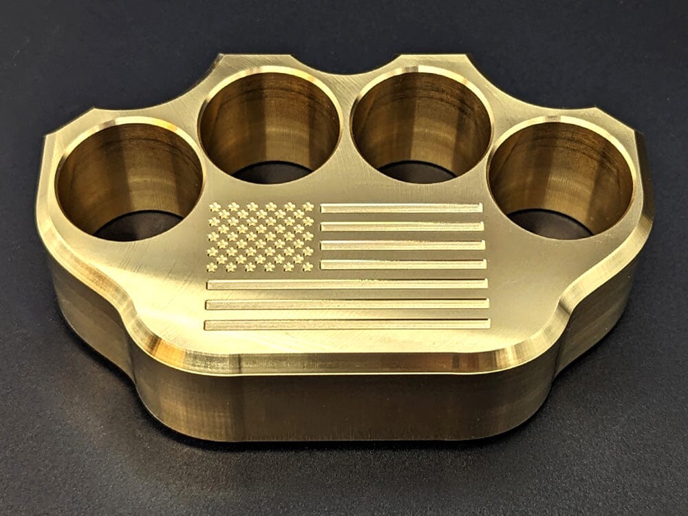 Milspin 2LB Brass Knuckle USA Flag Paperweight – MILSPIN