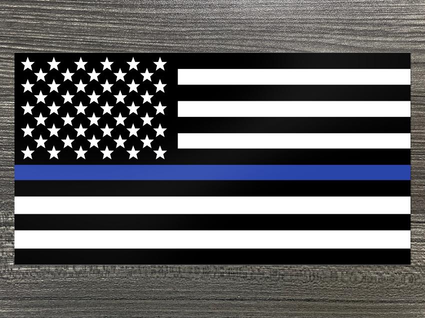 Thin Blue Line Flag Decal – MILSPIN