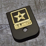MILSPIN engraved magazine base plate with Army insignia 03