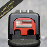 Milspin USMC EGA Slide Back Plate Glock Slide Back Plate MilSpin Glock 42 Red Cerakote on Stainless Steel