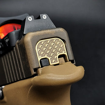 Milspin Premium 3D Slide Back Plate Glock Slide Back Plate MilSpin Standard (G17-G41, G45) Glock Pattern Bare Brass