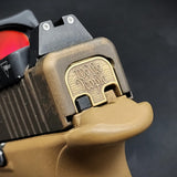 Milspin Premium 3D Slide Back Plate Glock Slide Back Plate MilSpin Standard (G17-G41, G45) We The People Bare Brass