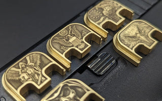 Assortment of brass Glock slide back plates