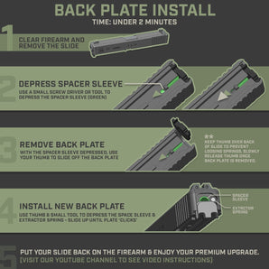 Milspin Cross Slide Back Plate Glock Slide Back Plate MilSpin