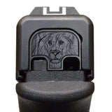 Lion's Head 3D Slide Back Plate Glock Slide Back Plate MilSpin Standard (G17-G41, G45) Blacked Out 