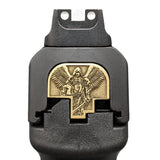 St. Michael 3D Slide Back Plate - S&W Smith & Wesson Back Plate Milspin Bare Brass 