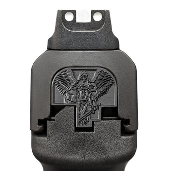 St. Michael 3D Slide Back Plate - S&W Smith & Wesson Back Plate Milspin Blacked Out 