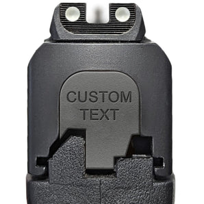 Custom Text Slide Back Plate - S&W Smith & Wesson Back Plate MILSPIN Shield 