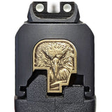 Large Scale Eagle 3D Slide Back Plate - S&W Smith & Wesson Back Plate Milspin Bare Brass Shield 