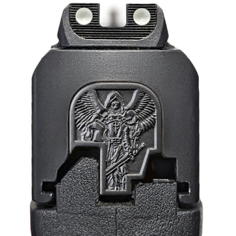 St. Michael 3D Slide Back Plate - S&W Smith & Wesson Back Plate Milspin Blacked Out Shield 