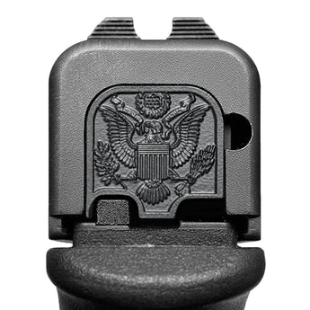 Great Seal of the USA 3D Slide Back Plate Glock Slide Back Plate MilSpin Glock 43, 43X, 48 Blacked Out 