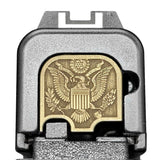 Great Seal of the USA 3D Slide Back Plate Glock Slide Back Plate MilSpin Glock 43, 43X, 48 Bare Brass 