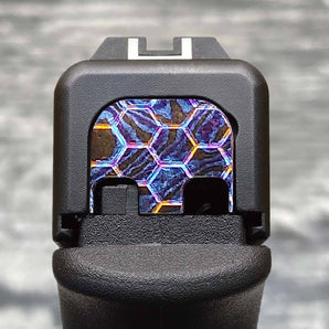 Moku Titanium Honeycomb Glock Slide Back Plate #5 (G17-G41, G45) Glock Slide Back Plate MILSPIN 