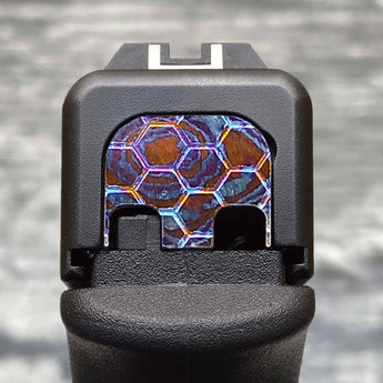 Moku Titanium Honeycomb Glock Slide Back Plate #6 (G17-G41, G45) Glock Slide Back Plate MILSPIN 