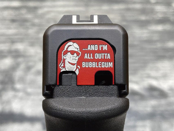 Milspin And I'm All Out of Bubblegum Glock Slide Back Plate | MILSPIN