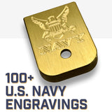 Milspin Custom Engraved NAVY Magazine Base Plate (Over 100 Navy Emblems) Glock Magazine Base Plates MilSpin 