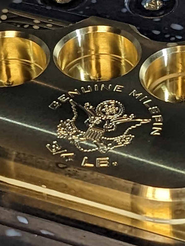 Premium brass paperweights machined in the USA and engraved to perfection