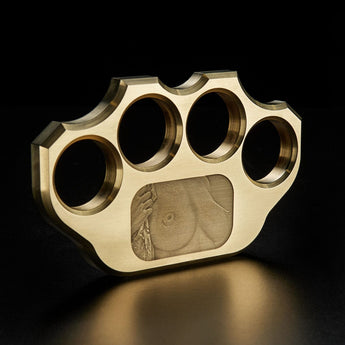 Brass Knuckles Engraved With Knockers | MILSPIN