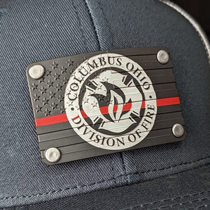 Milspin Snap-Back Velcro Hat + CURVED - Thin Red Line with CFD Velcro Hat With Patch MilSpin 