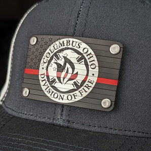 Milspin Snap-Back Velcro Hat + CURVED - Thin Red Line with CFD Velcro Hat With Patch MilSpin 