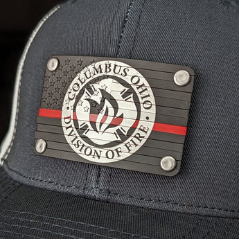 Milspin Snap-Back Velcro Hat + CURVED - Thin Red Line with CFD Velcro Hat With Patch MilSpin 