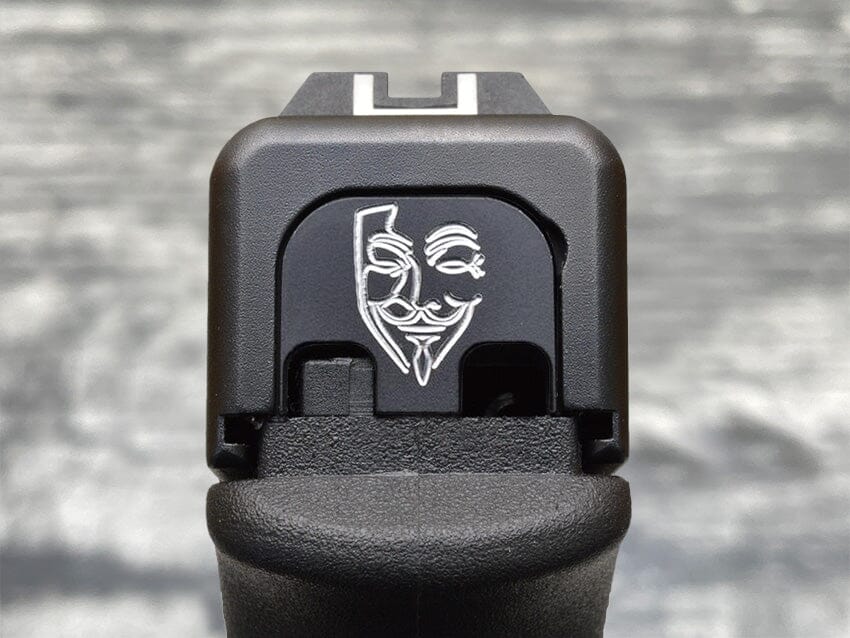 Milspin Guy Fawkes Anonymous Slide Back Plate Glock Slide Back Plate MilSpin 