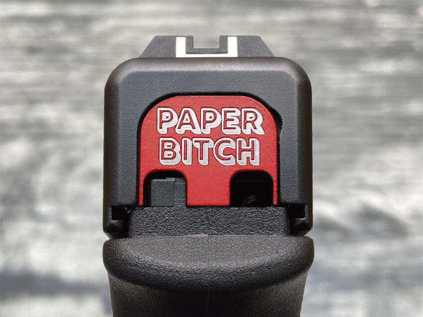 Milspin Paper Bitch (The Other Guys) Glock Slide Back Plate Glock Slide Back Plate MilSpin