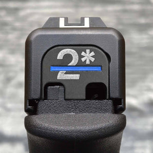 Milspin 2* Thin Blue Line Glock Slide Plate Glock Slide Back Plate MilSpin 