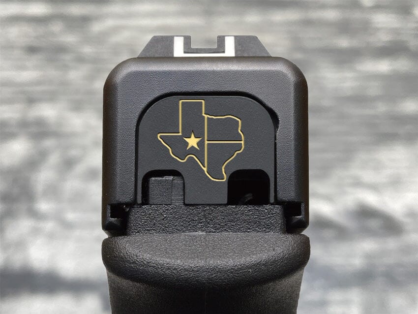 Milspin Texas Flag and State Outline Slide Back Plate Glock Slide Back Plate MilSpin