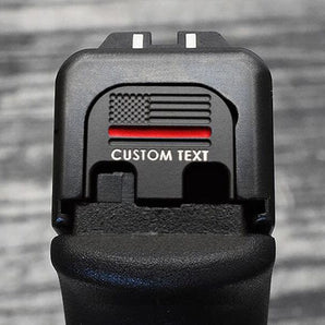 Milspin Personalized Thin Red Line Flag Slide Back Plate Glock Slide Back Plate MilSpin