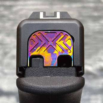Moku Titanium X Carve Glock Slide Back Plate #5 (G17-G41, G45) Glock Slide Back Plate MILSPIN 