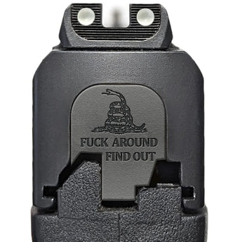 FAFO blacked out S&W Shield back plate