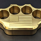 heavy brass knuckles USA flag paperweight