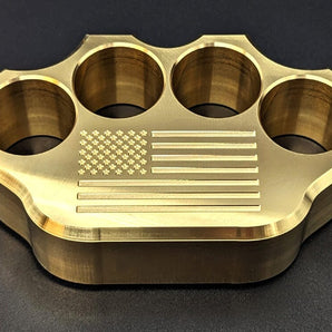 heavy brass knuckles USA flag paperweight