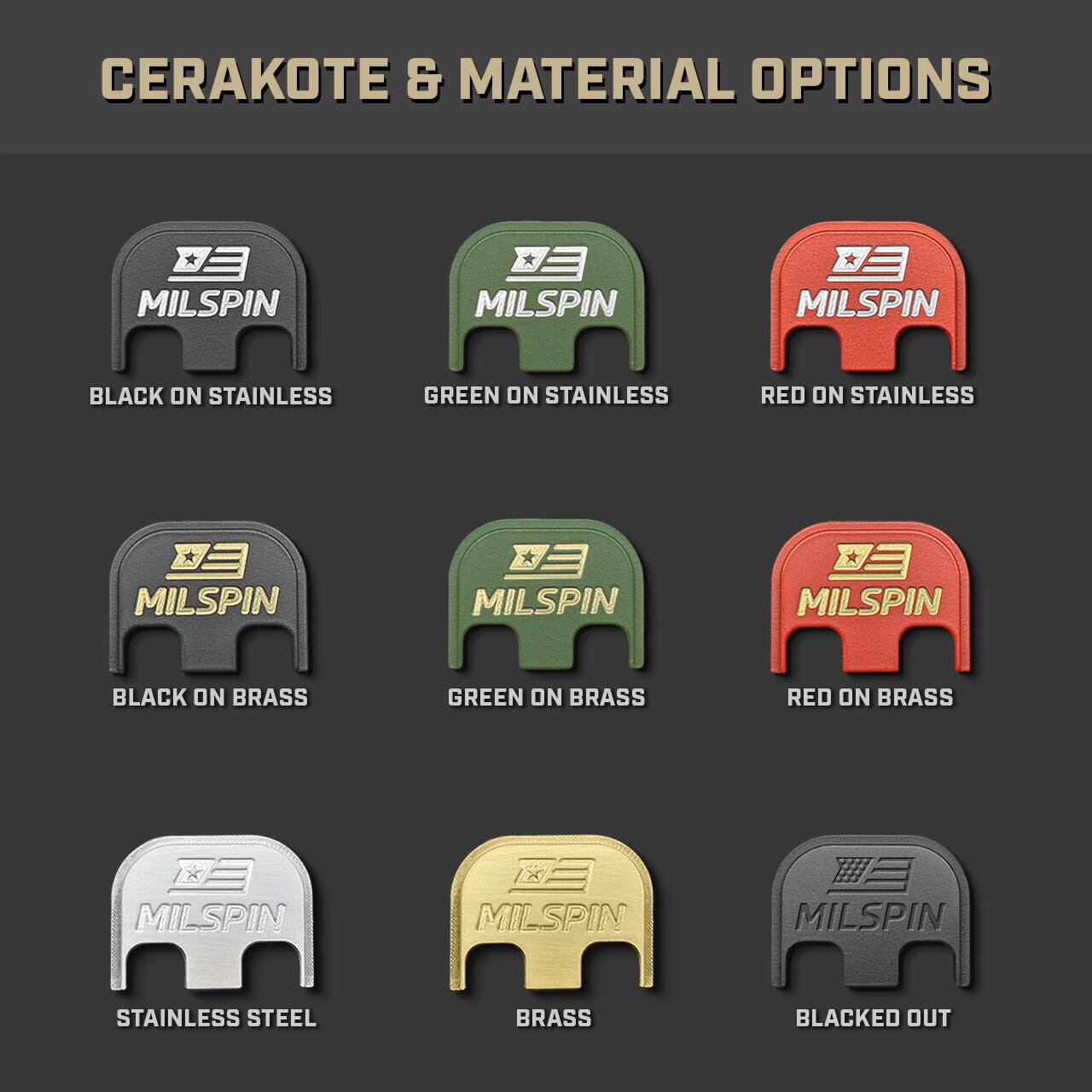 thumbnail image 2 of Etched Ordnance Titanium Glock Back Plate – Gen 1-5, Spartan V2 Design, Made In USA 2 of 2