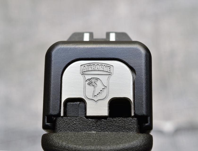 MILSPIN Custom Engraved 101st Airborne Slide Back Plate for Glocks
