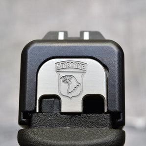 MILSPIN Custom Engraved 101st Airborne Slide Back Plate for Glocks