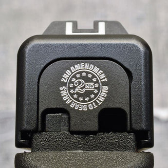 Milspin 2nd Amendment Right To Bear Arms Slide Back Plate Glock Slide Back Plate MilSpin