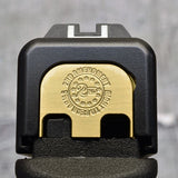 Milspin 2nd Amendment Right To Bear Arms Slide Back Plate Glock Slide Back Plate MilSpin Glock 42 Brass