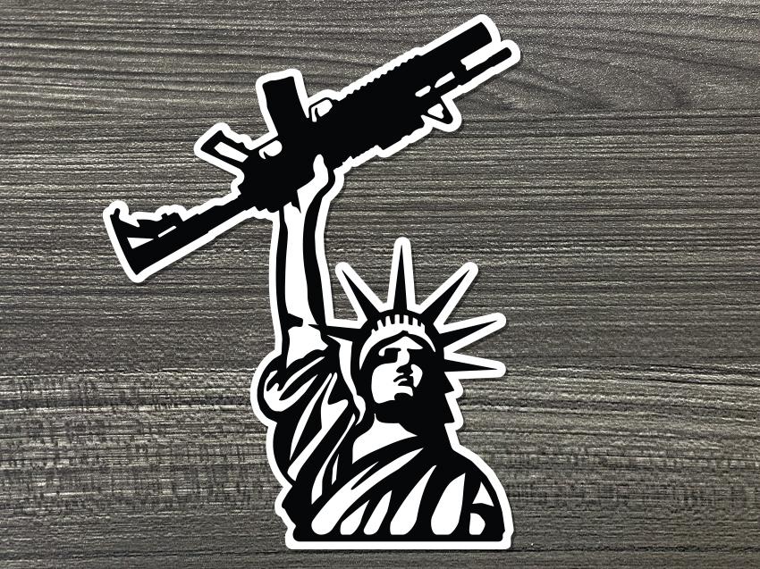 Lady Liberty Rifle Vinyl Decal Vinyl Decal MILSPIN 