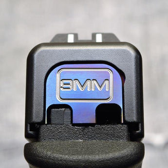 Milspin 9MM Slide Back Plate Glock Slide Back Plate MilSpin Standard (G17-G41, G45) Flamed Titanium 