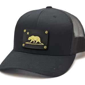 Milspin Snap-Back Velcro Hat + CURVED - California Flag Patch Velcro Hat With Patch MilSpin 