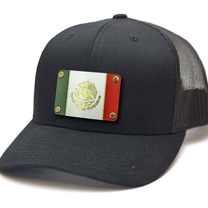 Milspin Snap-Back Velcro Hat + CURVED Tri-Color Mexico Flag Patch Velcro Hat With Patch MILSPIN 