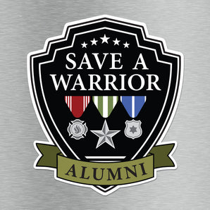 Save A Warrior™ Vinyl Decal Vinyl Decal MILSPIN National ALUMNI Logo 