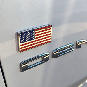 Milspin Forward Tri Color US Flag Metal Auto Badge (3M) 3M Auto Badges MILSPIN 
