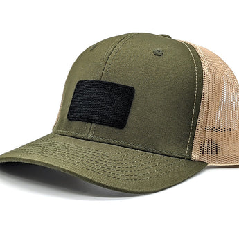 Milspin Snap-Back Velcro Hat + CURVED - Arizona State Flag Patch Velcro Hat With Patch MilSpin Front: Grey / Back: Black Brass Black