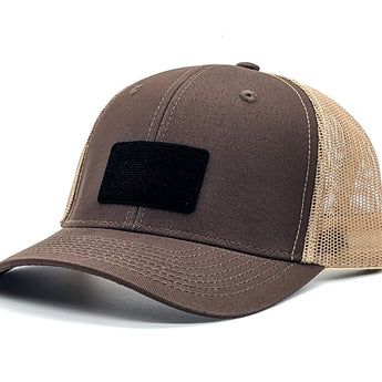 Milspin Snap-Back Velcro Hat + CURVED - Arizona State Flag Patch Velcro Hat With Patch MilSpin Front: Grey / Back: Black Brass Red